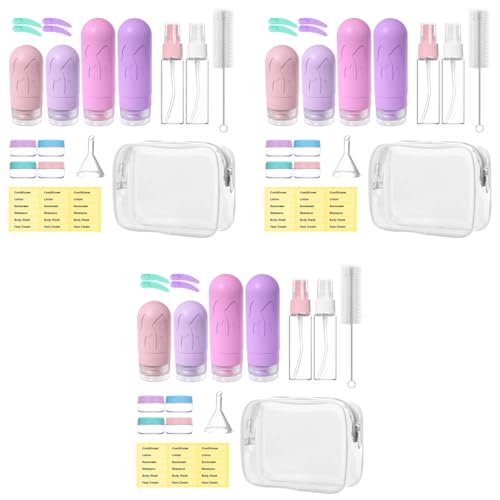 MAYCREATE® 48PCS Travel Bottle Kit for Toiletries 60/90ml Silicone Bottles Set Leak proof Toiletry Cream Jars Spray Shampoo Lotion Dispenser MAYCREATE® 48PCS Travel Bottle Kit for Toiletries 60/90ml Silicone Bottles Set Leak proof Toiletry Cream Jars Spray Shampoo Lotion Dispenser